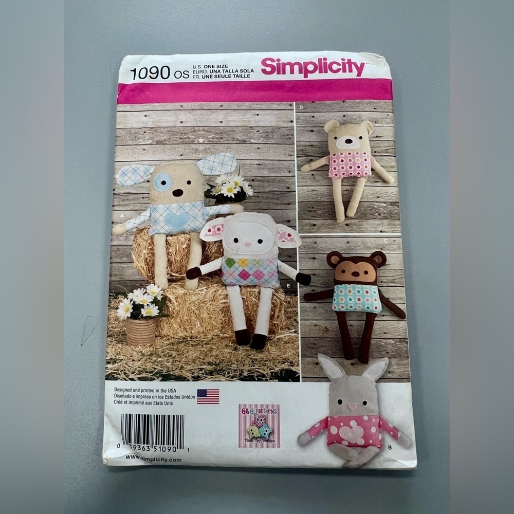 Simplicity Stuffed Animal Sewing Pattern